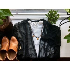 Black embroidered Kimono